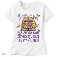 Guided By The Bible Blessed By God Loved By Jesus Christian Women's T-Shirt thumb 0