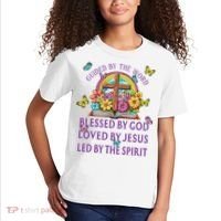 Guided By The Bible Blessed By God Loved By Jesus Christian Kids T-Shirt thumb 2