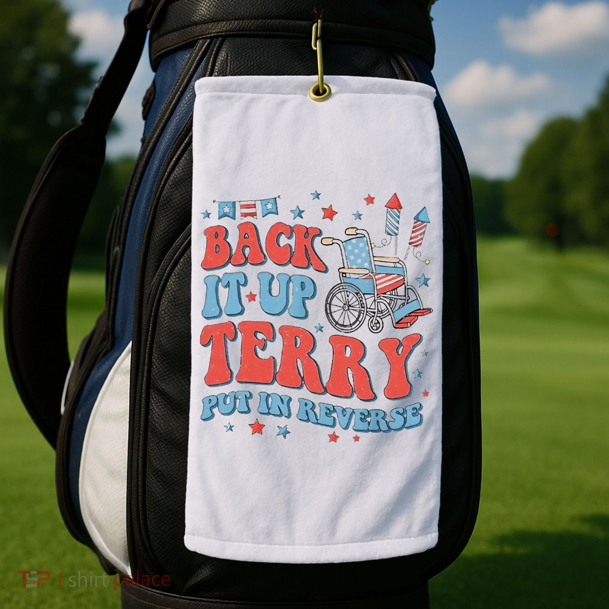 Groovy Back Up Terry Firework Fun Golf Towel