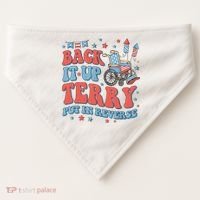 Groovy Back Up Terry Put It In Reverse Firework 4th Of July USA-Made Doggie Bandana thumb 0