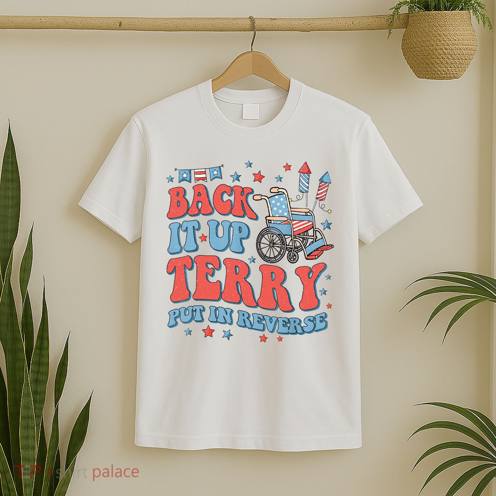 Groovy Back Up Terry Put It In Reverse Firework 4th Of July T-Shirt