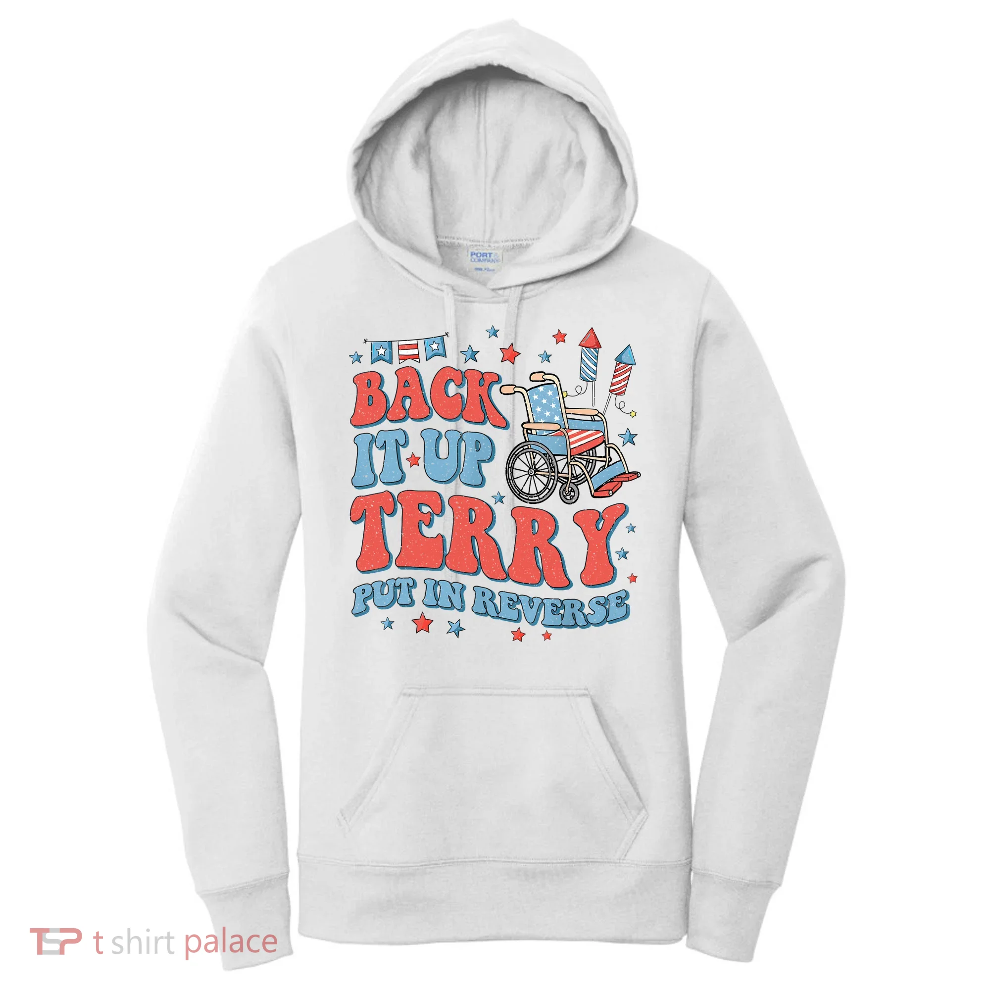 Groovy Back Up Terry Put It In Reverse Firework 4th Of July Women's Hoodie