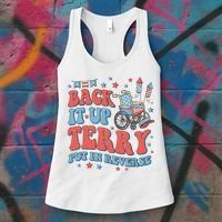 Groovy Back Up Terry Put It In Reverse Firework 4th Of July Women's Tank Top thumb 3