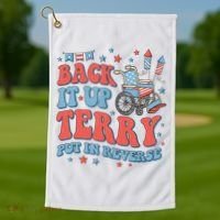 Groovy Back Up Terry Put It In Reverse Firework 4th Of July Golf Towel thumb 1
