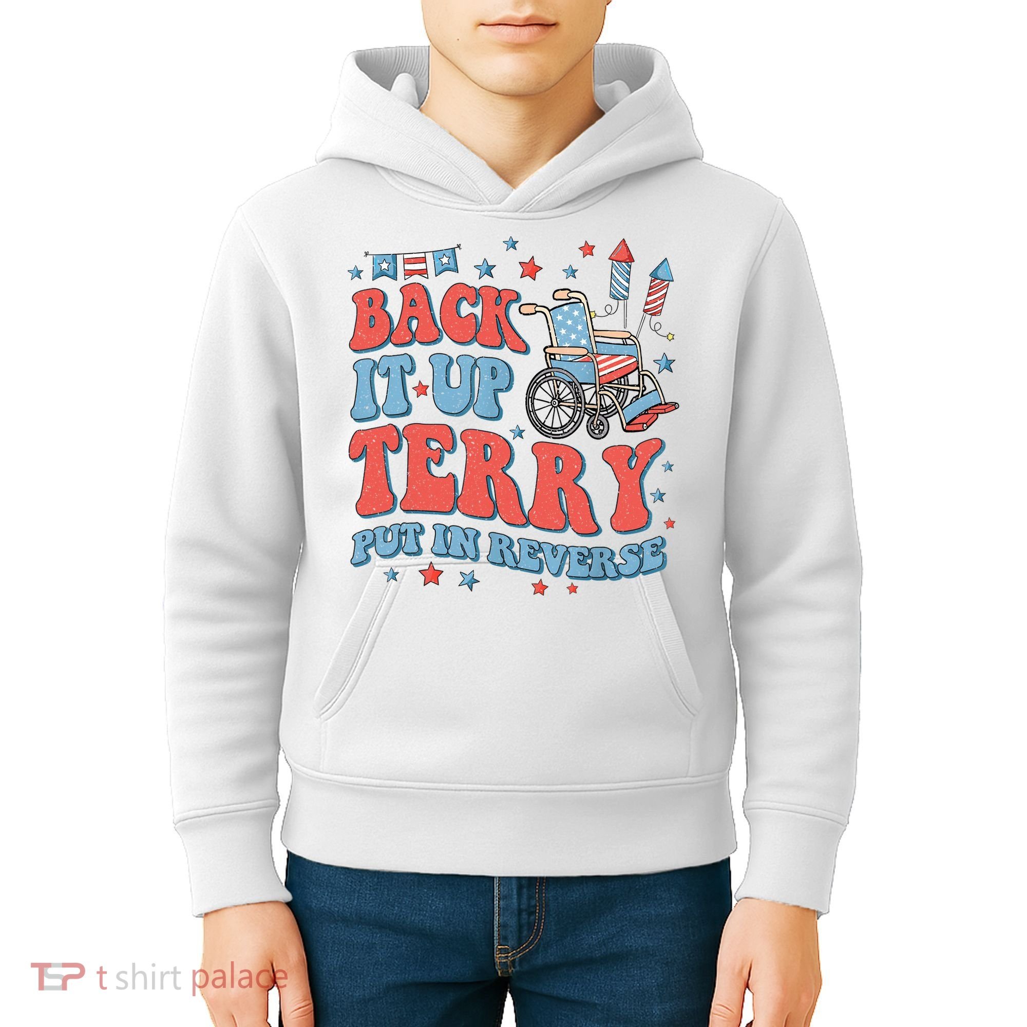 Groovy Back Up Terry Put It In Reverse Firework 4th Of July Kids Hoodie