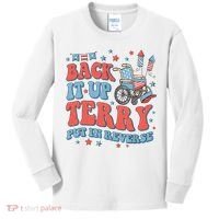 Groovy Back Up Terry Put It In Reverse Firework 4th Of July Kids Long Sleeve Shirt thumb 0