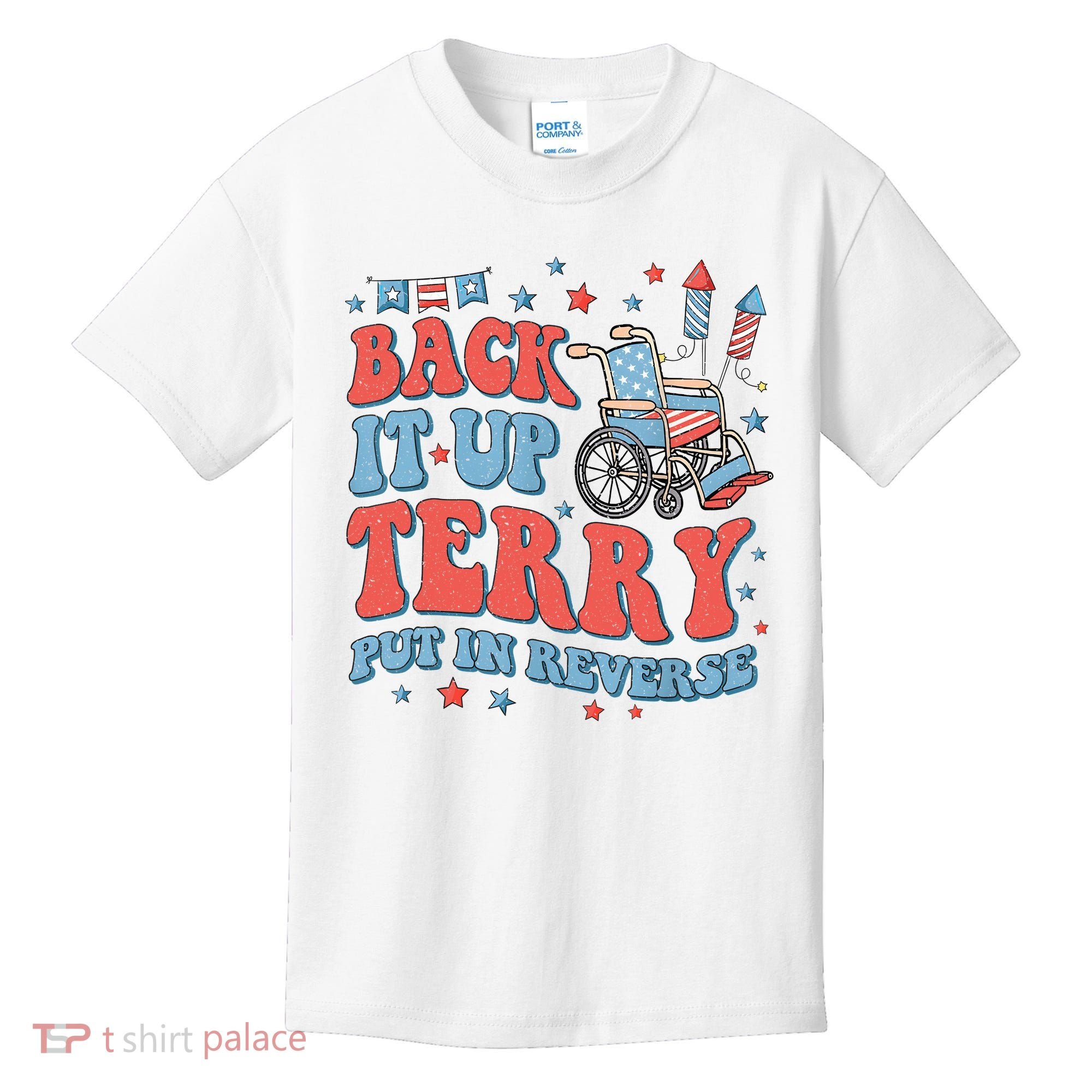 Groovy Back Up Terry Put It In Reverse Firework 4th Of July Kids T-Shirt