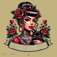 Gatos Before Vatos Unless The Vato Has Gatos Chingona Tattoo T-Shirt thumb 7