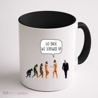 Go Back We Screwed Up Funny Anti Biden Human Evolution Coffee Mug thumb 1