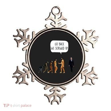 Go Back We Screwed Up Funny Anti Biden Human Evolution Ornament