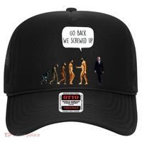 Go Back We Screwed Up Funny Anti Biden Human Evolution Hat thumb 0