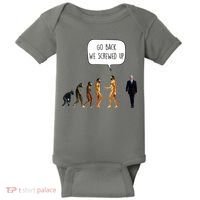 Go Back We Screwed Up Funny Anti Biden Human Evolution Baby Bodysuit thumb 0