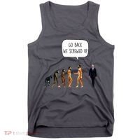 Go Back We Screwed Up Funny Anti Biden Human Evolution Tank Top thumb 0