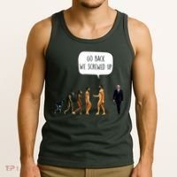 Go Back We Screwed Up Funny Anti Biden Human Evolution Tank Top thumb 3