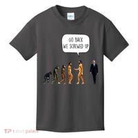 Go Back We Screwed Up Funny Anti Biden Human Evolution Kids T-Shirt thumb 0