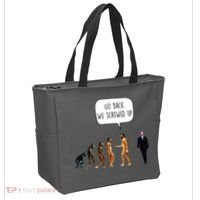 Go Back We Screwed Up Funny Anti Biden Human Evolution Tote Bag thumb 2