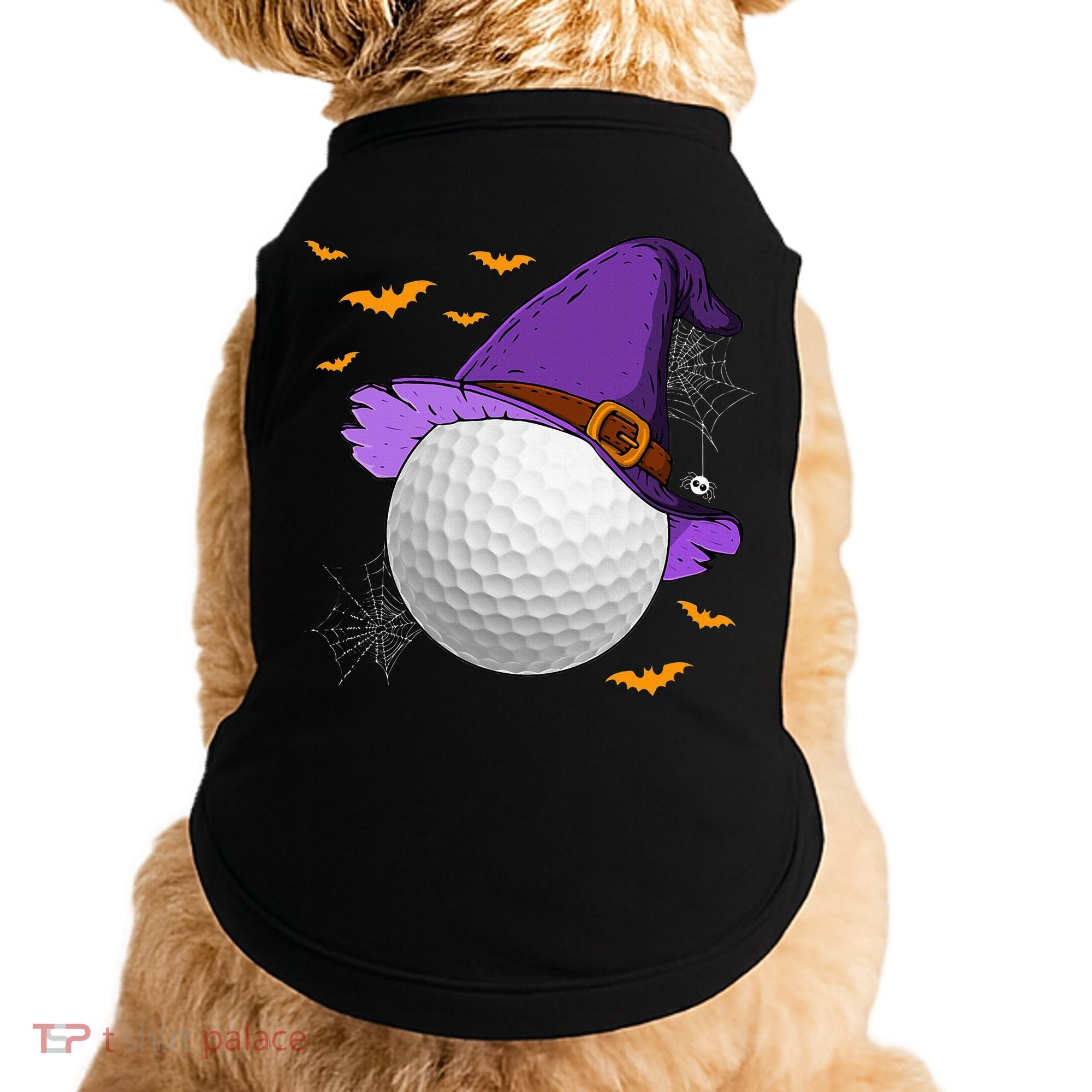 Golf Ball Witch Hat Pumpkin Spooky Halloween Costume Doggie Tank