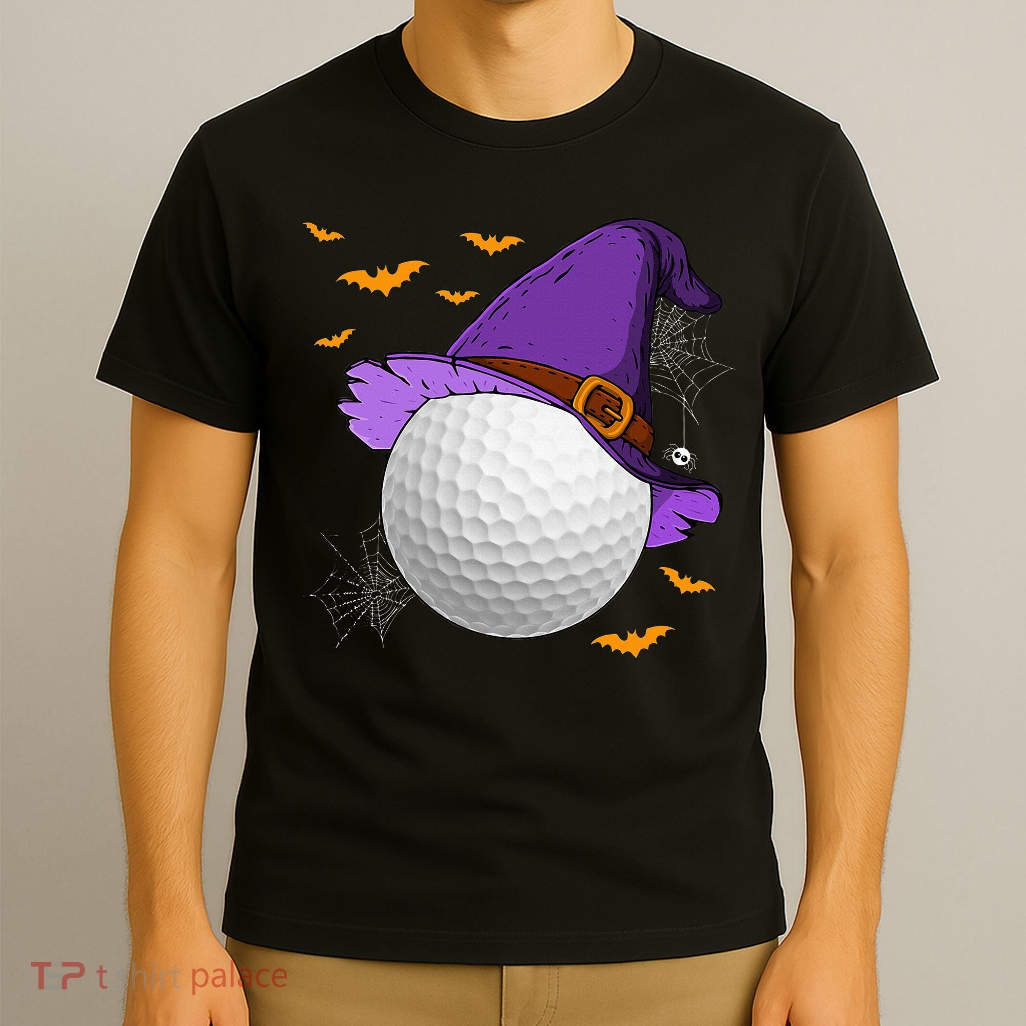 Golf Ball Witch Hat Pumpkin Spooky Halloween Costume T-Shirt
