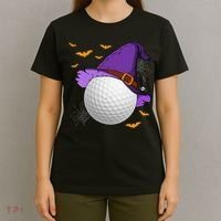 Golf Ball Witch Hat Pumpkin Spooky Halloween Costume T-Shirt thumb 4
