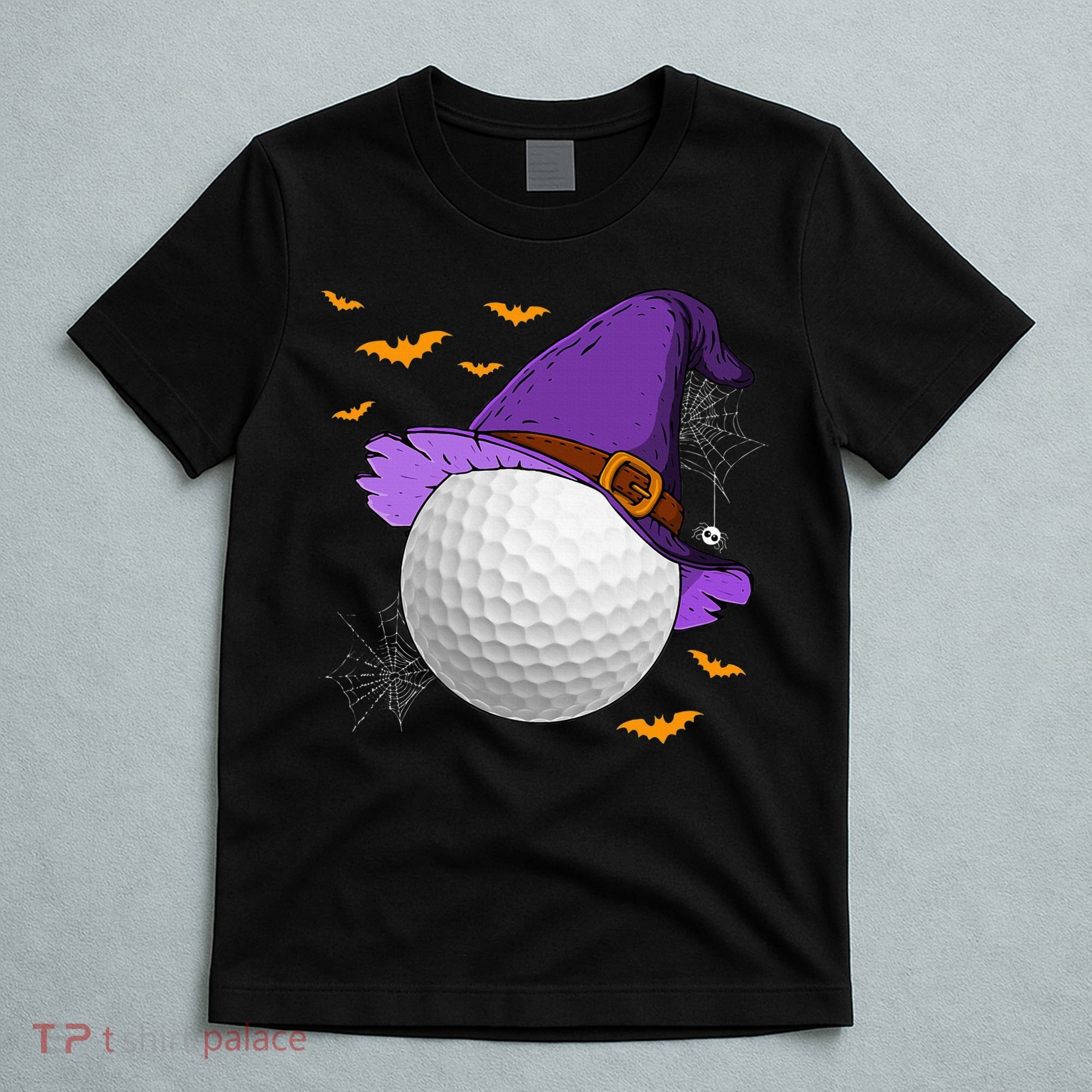 Golf Ball Witch Hat Pumpkin Spooky Halloween Costume T-Shirt