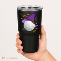 Golf Ball Witch Hat Pumpkin Spooky Halloween Costume Tumbler thumb 2