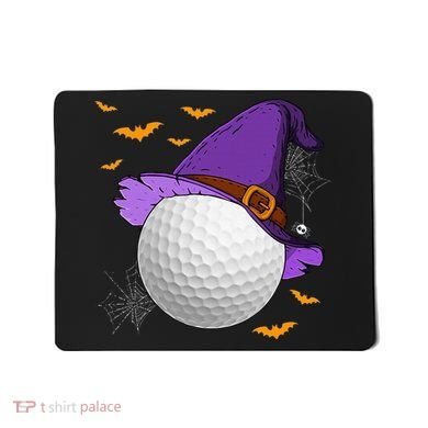 Golf Ball Witch Hat Pumpkin Spooky Halloween Costume Mousepad