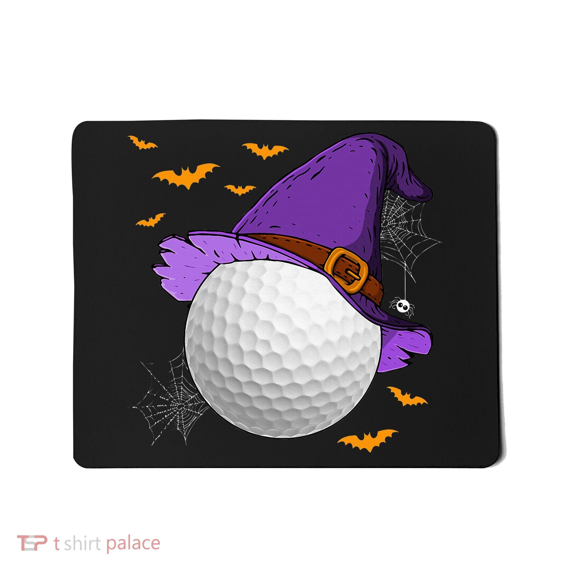 Golf Ball Witch Hat Pumpkin Spooky Halloween Costume Mousepad