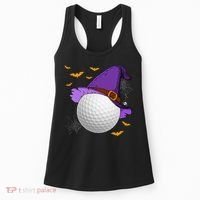 Golf Ball Witch Hat Pumpkin Spooky Halloween Costume Women's Tank Top thumb 0