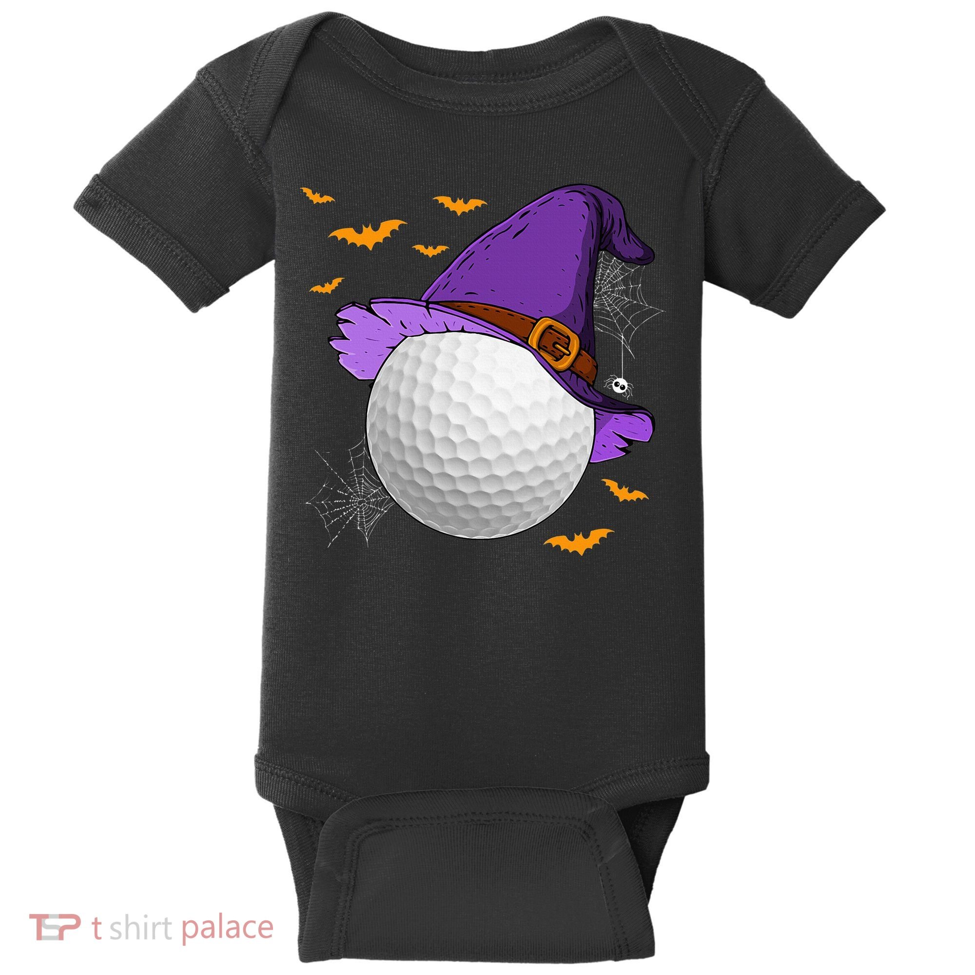 Golf Ball Witch Hat Pumpkin Spooky Halloween Costume Baby Bodysuit