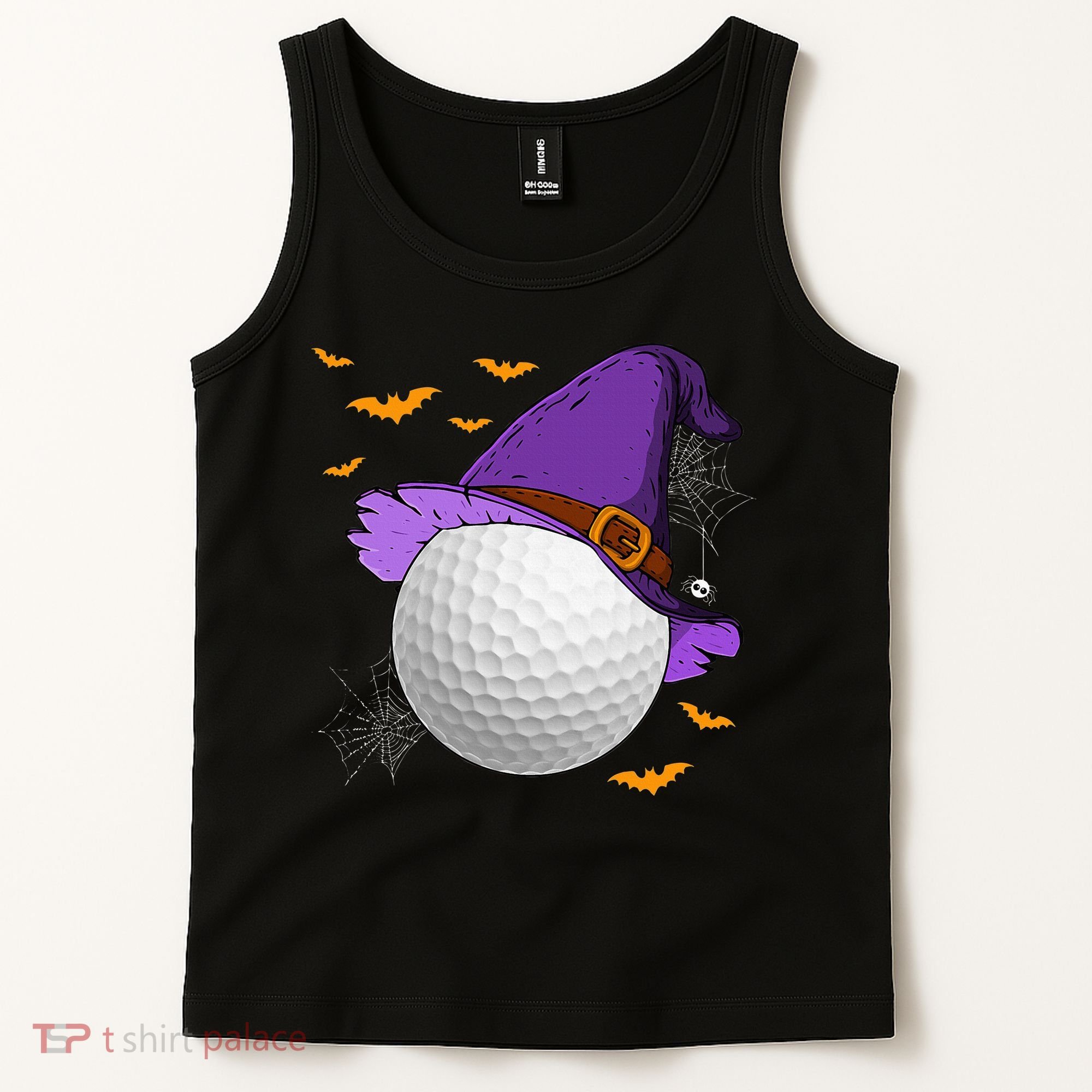 Golf Ball Witch Hat Pumpkin Spooky Halloween Costume Tank Top