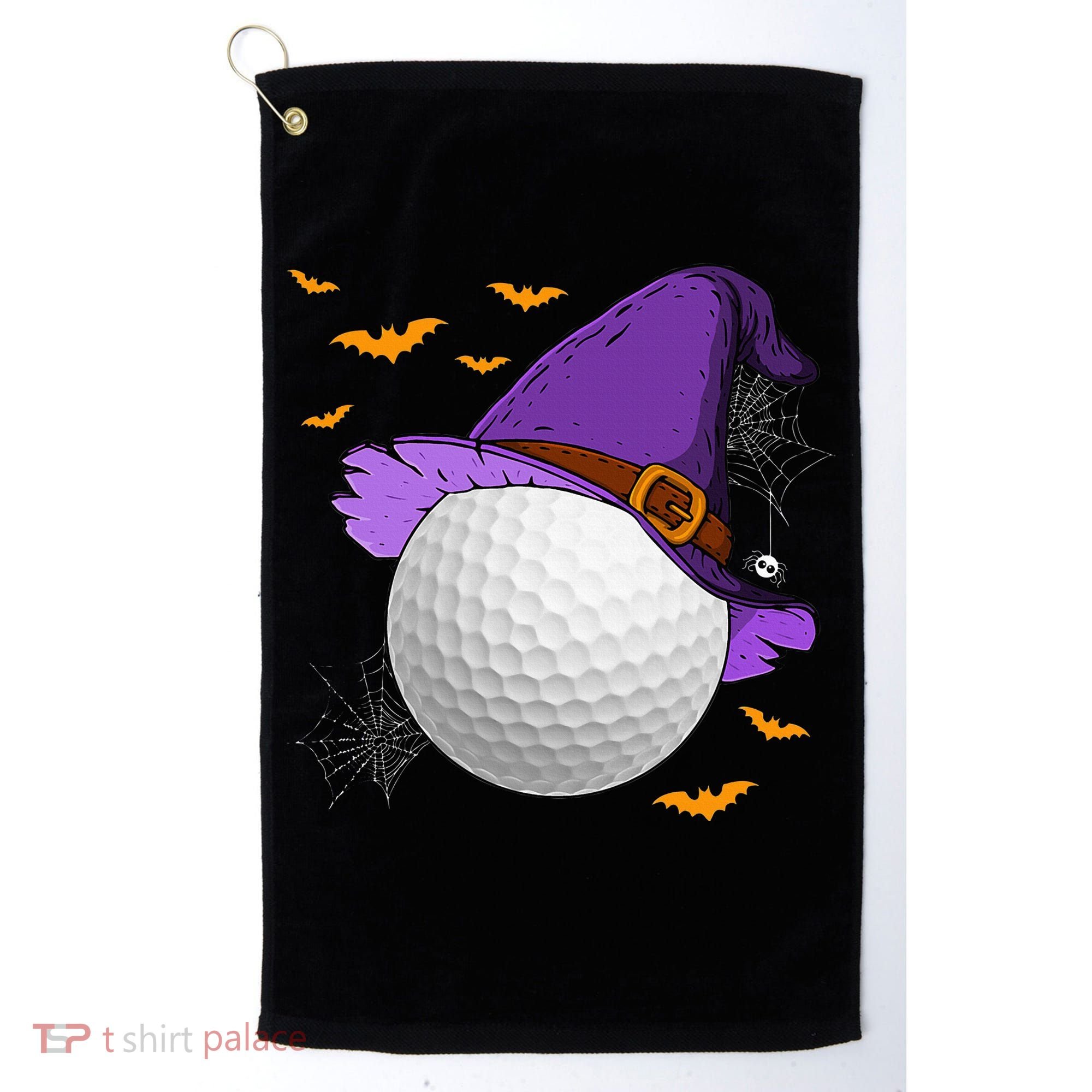 Golf Ball Witch Hat Pumpkin Spooky Halloween Costume Golf Towel