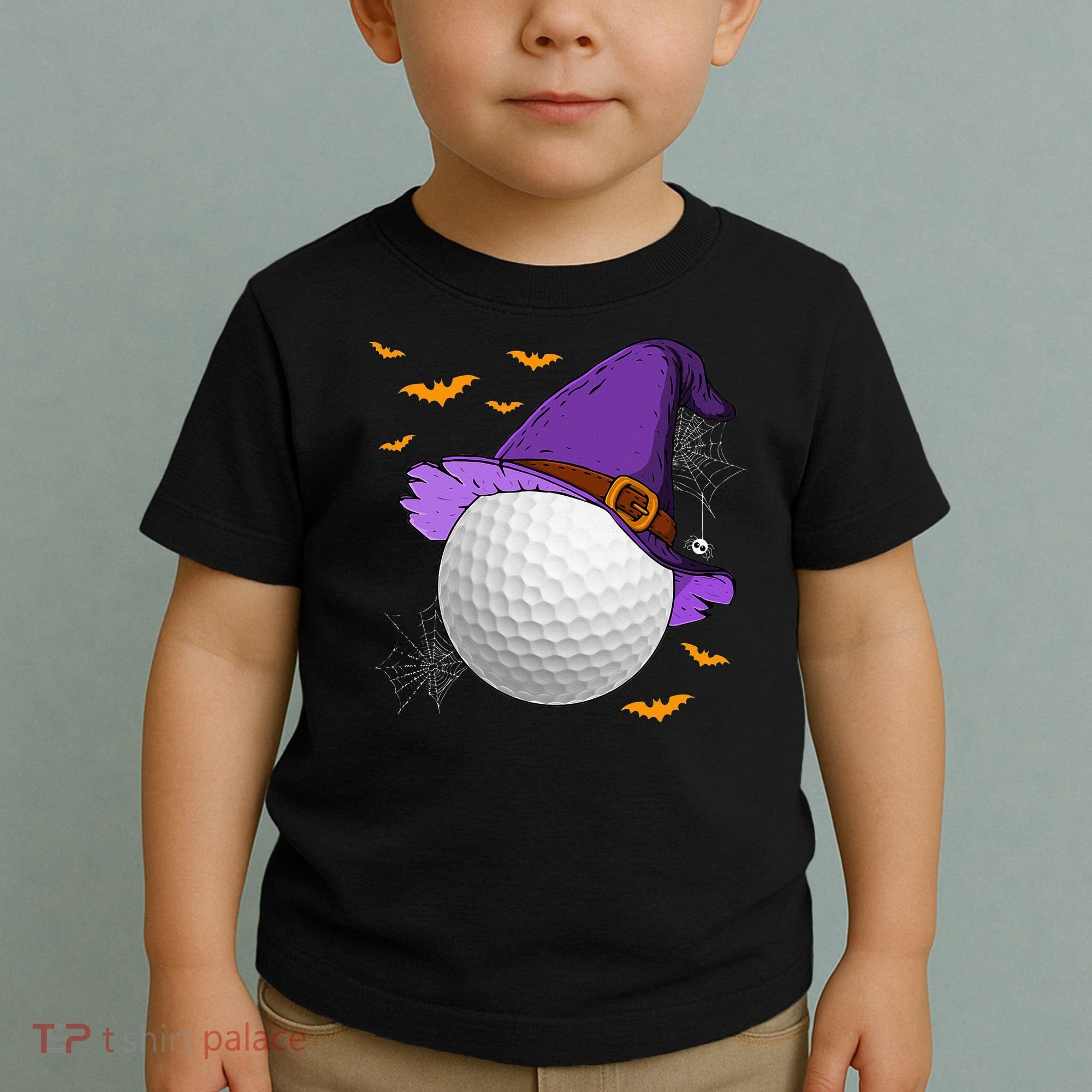 Golf Ball Witch Hat Pumpkin Spooky Halloween Costume Toddler T-Shirt