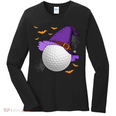 Golf Ball Witch Hat Pumpkin Spooky Halloween Costume Women's Long Sleeve Shirt