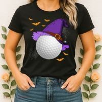 Golf Ball Witch Hat Pumpkin Spooky Halloween Costume Women's T-Shirt thumb 2