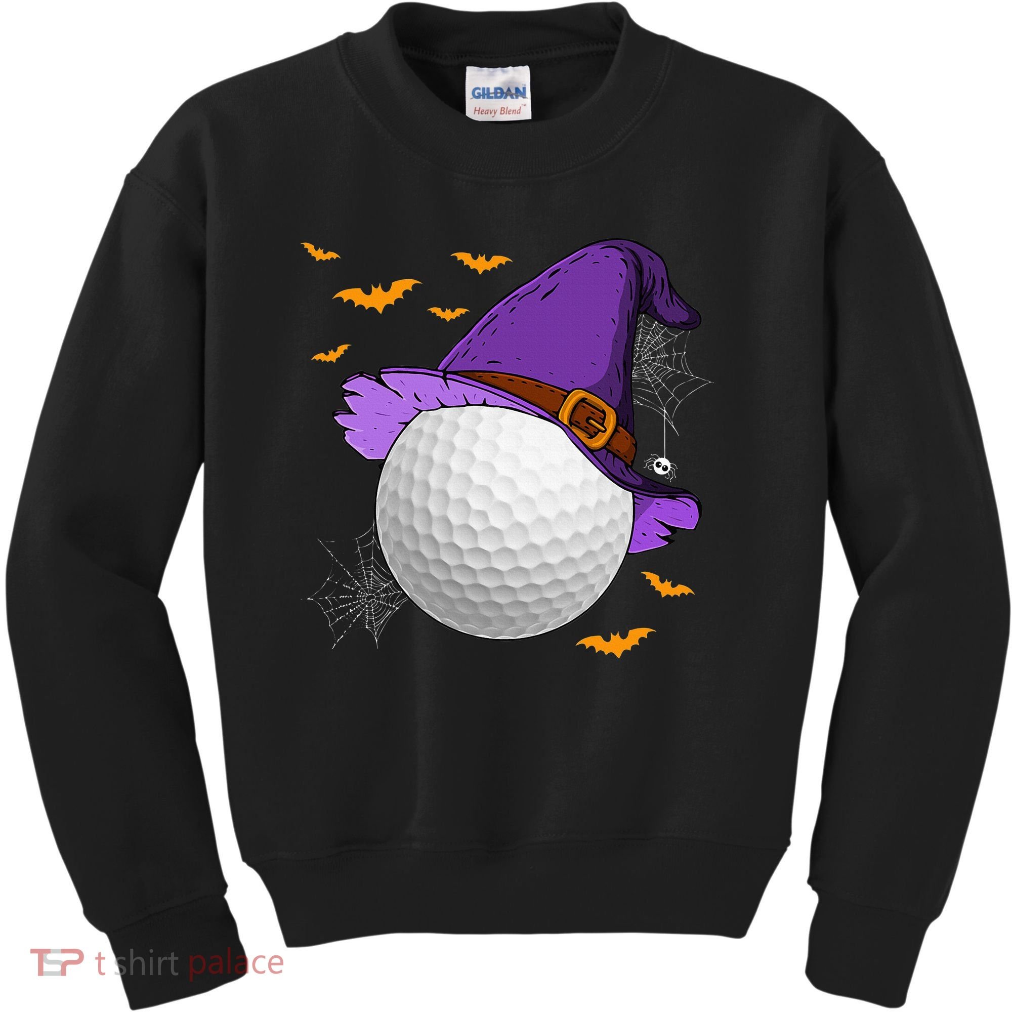 Golf Ball Witch Hat Pumpkin Spooky Halloween Costume Kids Sweatshirt