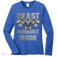 Gorilla Beast Workout Mode Lifting Weights Fitness Gym Meaningful Gift Women's Long Sleeve Shirt thumb 0