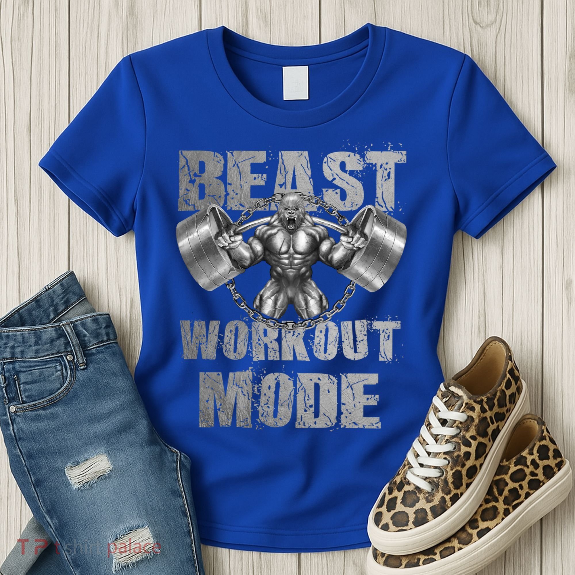 Gorilla Beast Workout Mode Lifting Weights Fitness Gym Meaningful Gift Women's T-Shirt