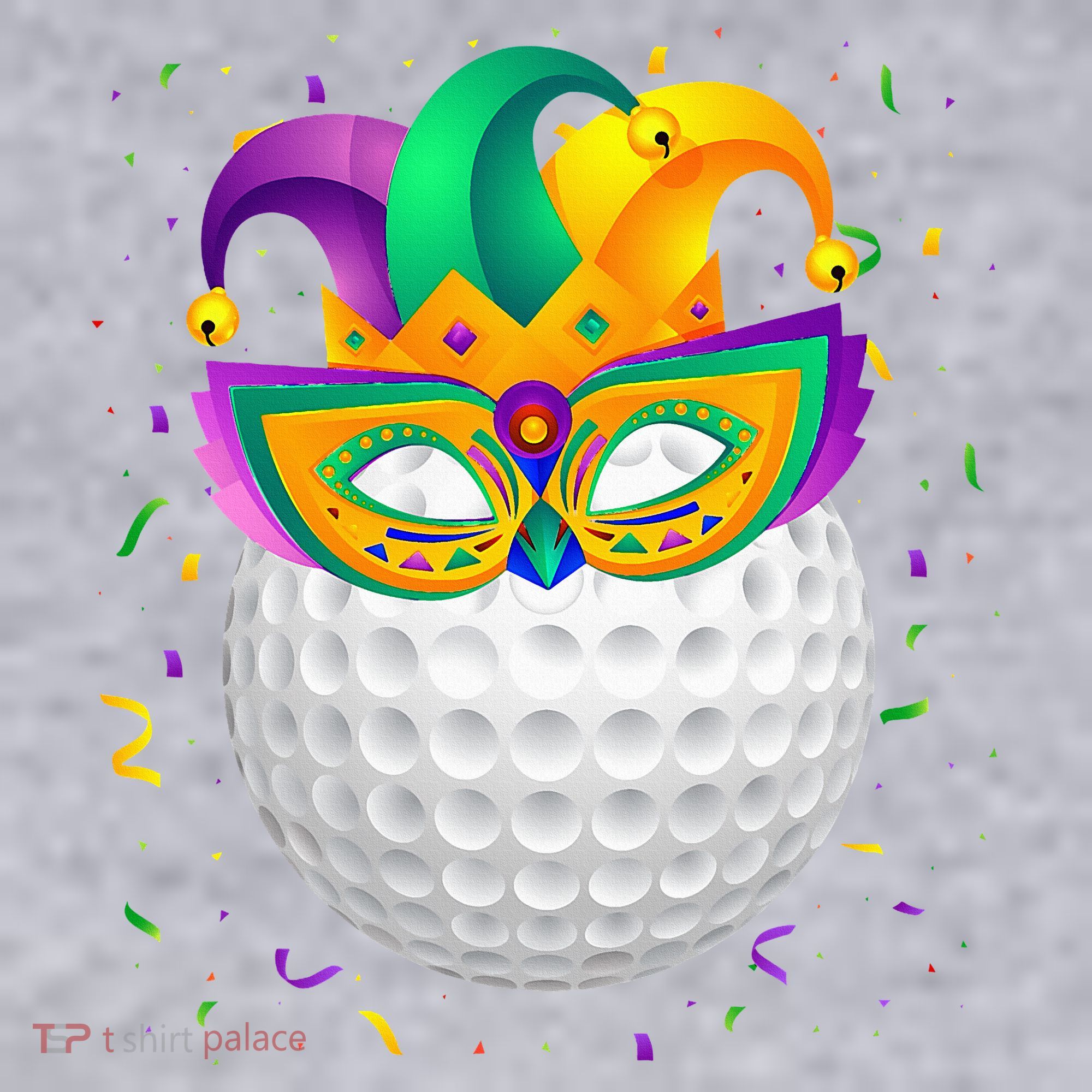 Golf Ball With Jester Hat Mardi Gras Fat Tuesday Parade Women's Sweatshirt