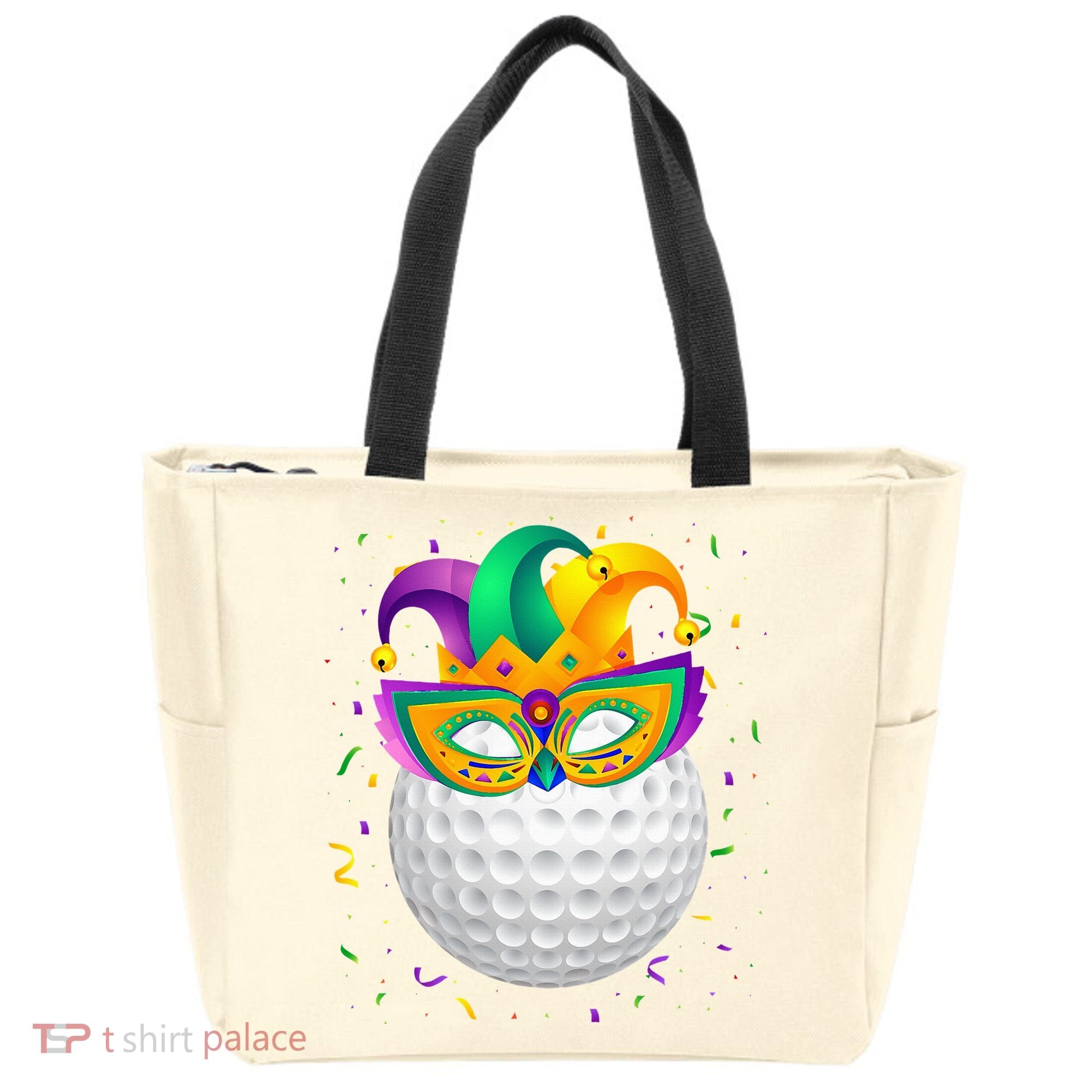 Golf Ball With Jester Hat Mardi Gras Fat Tuesday Parade Tote Bag