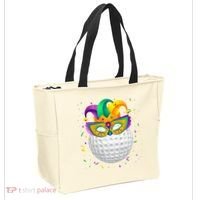 Golf Ball With Jester Hat Mardi Gras Fat Tuesday Parade Tote Bag thumb 2