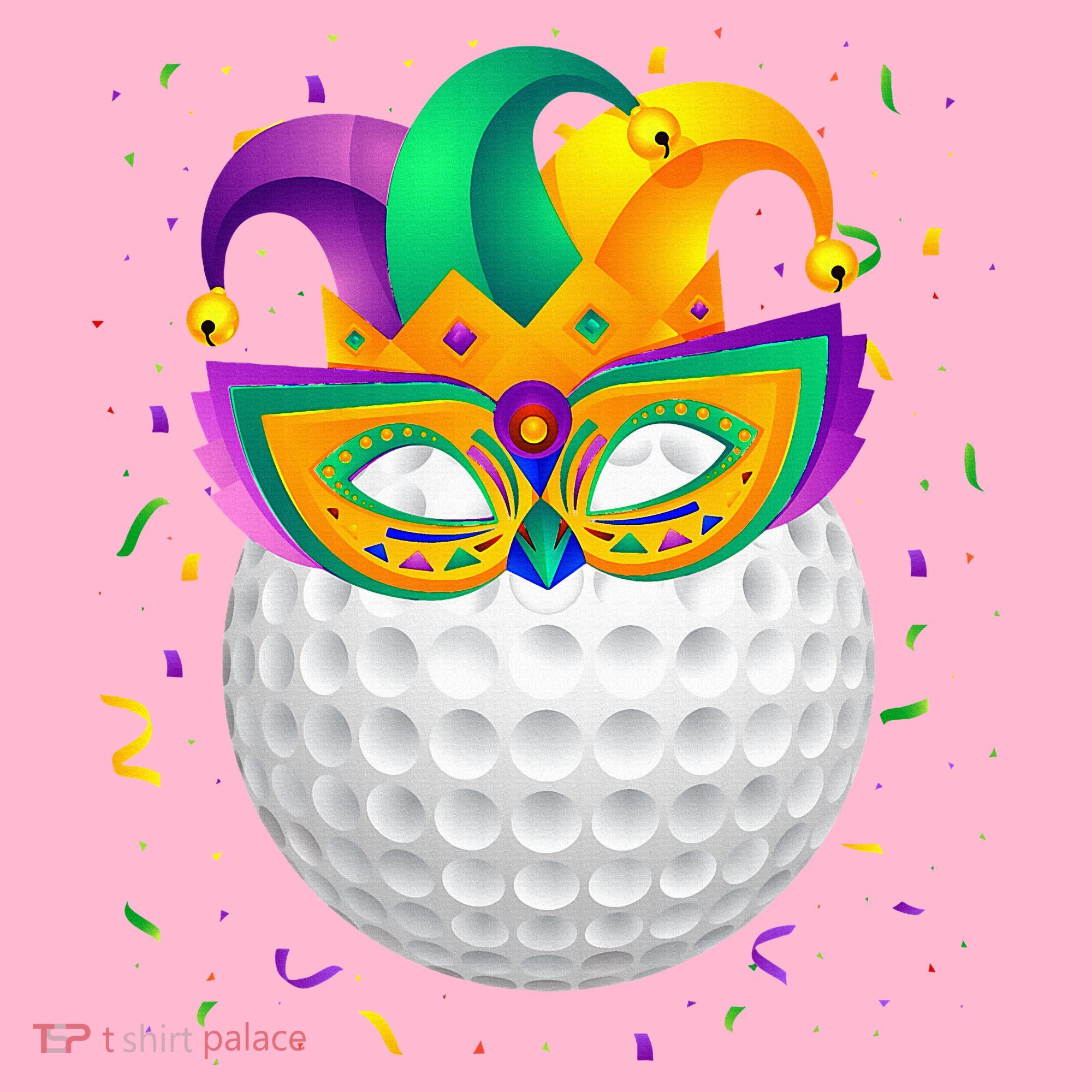 Golf Ball With Jester Hat Mardi Gras Fat Tuesday Parade Coaster