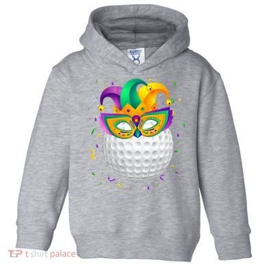 Golf Ball With Jester Hat Mardi Gras Fat Tuesday Parade Toddler Hoodie