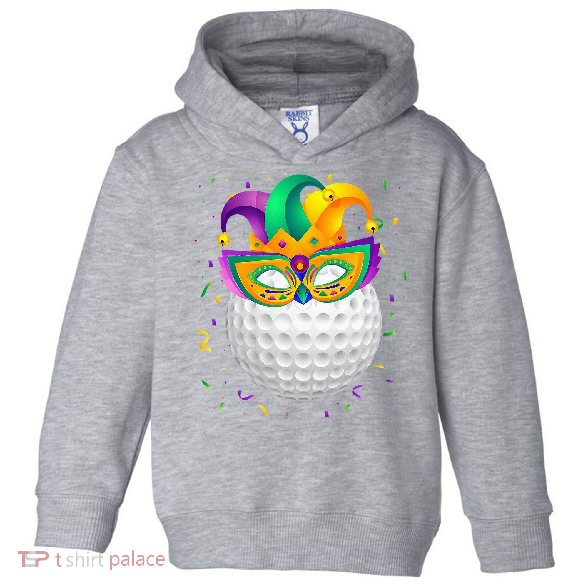 Golf Ball With Jester Hat Mardi Gras Fat Tuesday Parade Toddler Hoodie
