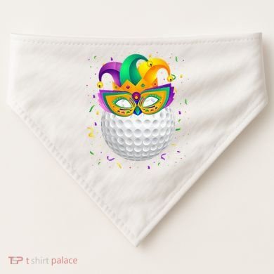 Golf Ball With Jester Hat Mardi Gras Fat Tuesday Parade USA-Made Doggie Bandana
