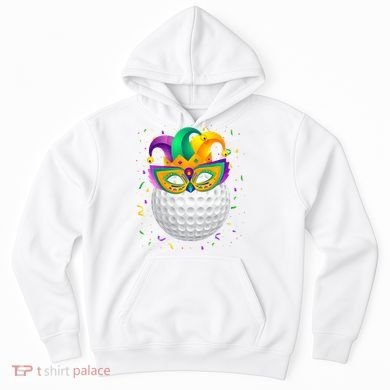 Golf Ball With Jester Hat Mardi Gras Fat Tuesday Parade Hoodie