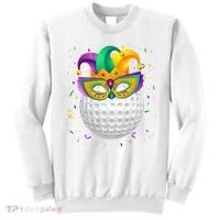 Golf Ball With Jester Hat Mardi Gras Fat Tuesday Parade Sweatshirt thumb 0