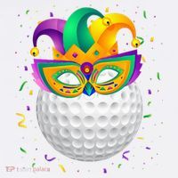 Golf Ball With Jester Hat Mardi Gras Fat Tuesday Parade Sweatshirt thumb 3
