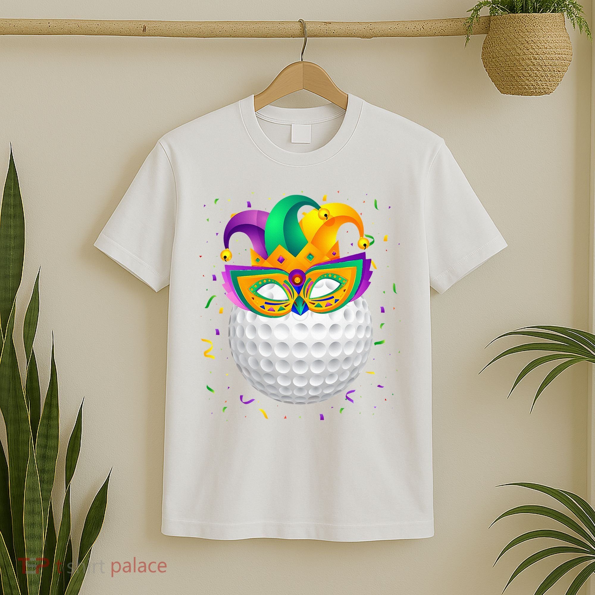 Golf Ball With Jester Hat Mardi Gras Fat Tuesday Parade T-Shirt