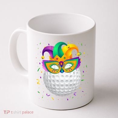 Golf Ball With Jester Hat Mardi Gras Fat Tuesday Parade Coffee Mug