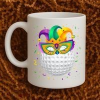 Golf Ball With Jester Hat Mardi Gras Fat Tuesday Parade Coffee Mug thumb 2